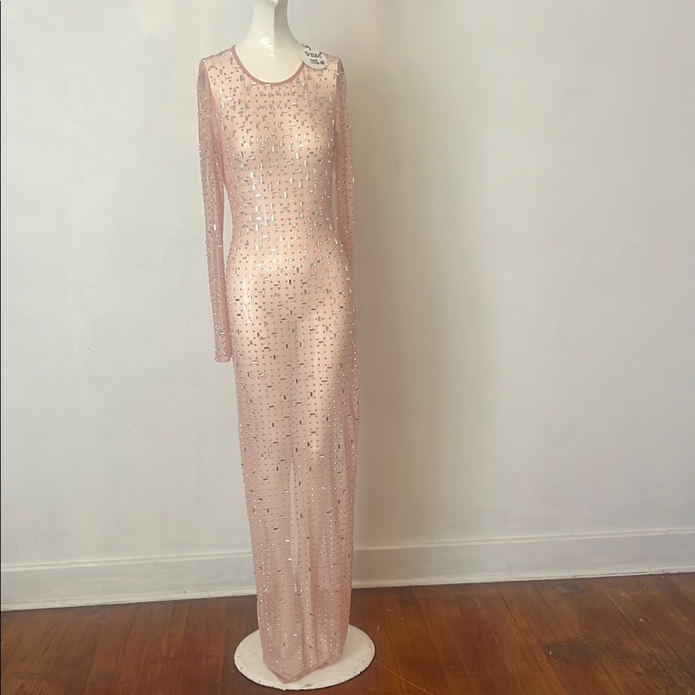 Elegant Pink Sheer Dress